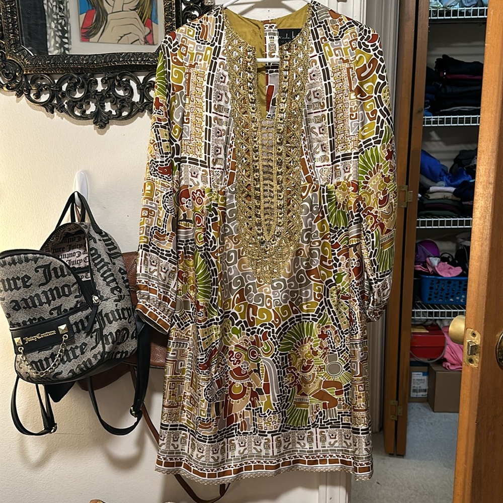 Nicole Miller size p 100% silk dress - Picture 4 of 5